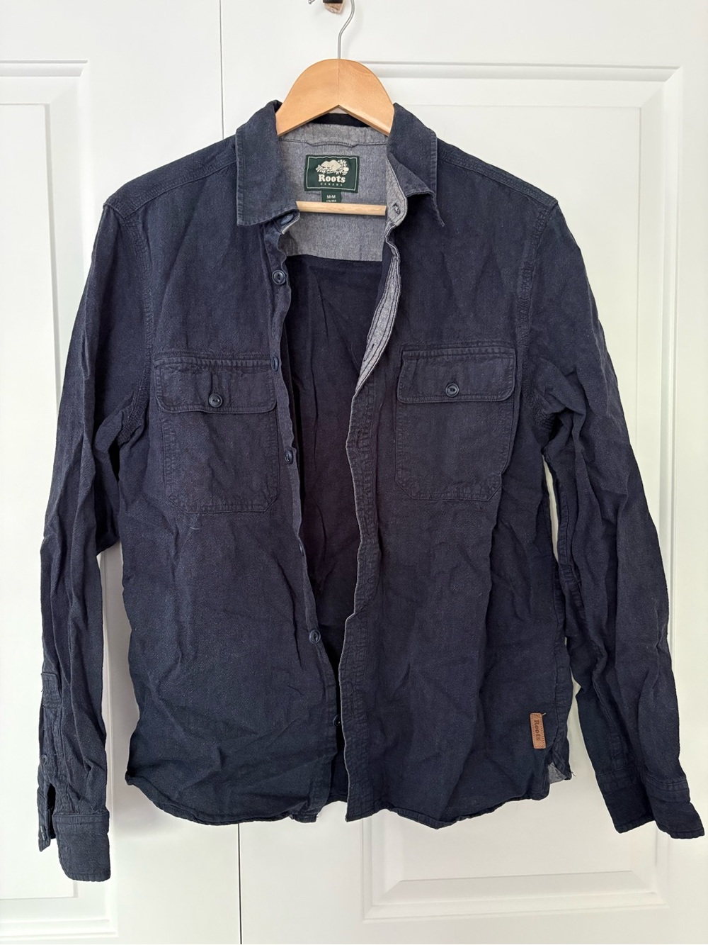 Roots Men's Dark Navy Button-Front Shirt